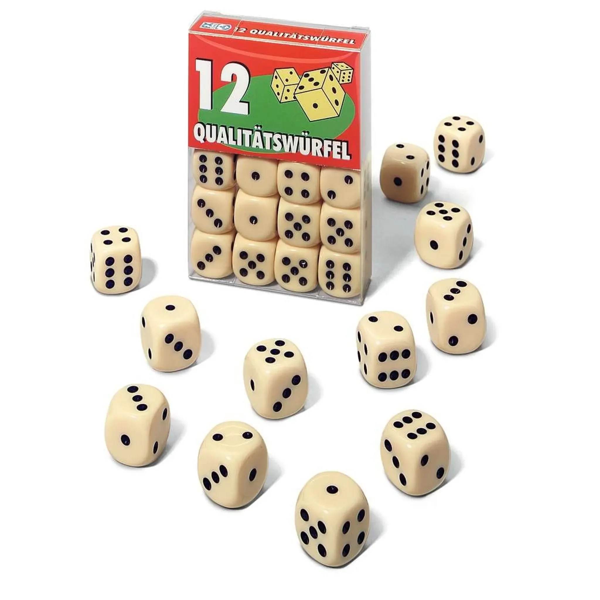 12 Qualitätswürfel in Klarsichtbox – Ravensburger / FX Schmid